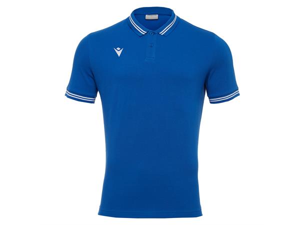 Yukar Polo BLÅ/HVIT XL Sporty poloskjorte i bomull 